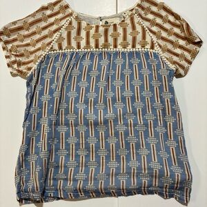 Kopal Stylish Blue and Brown Women's Top a boho must have for spring and summer